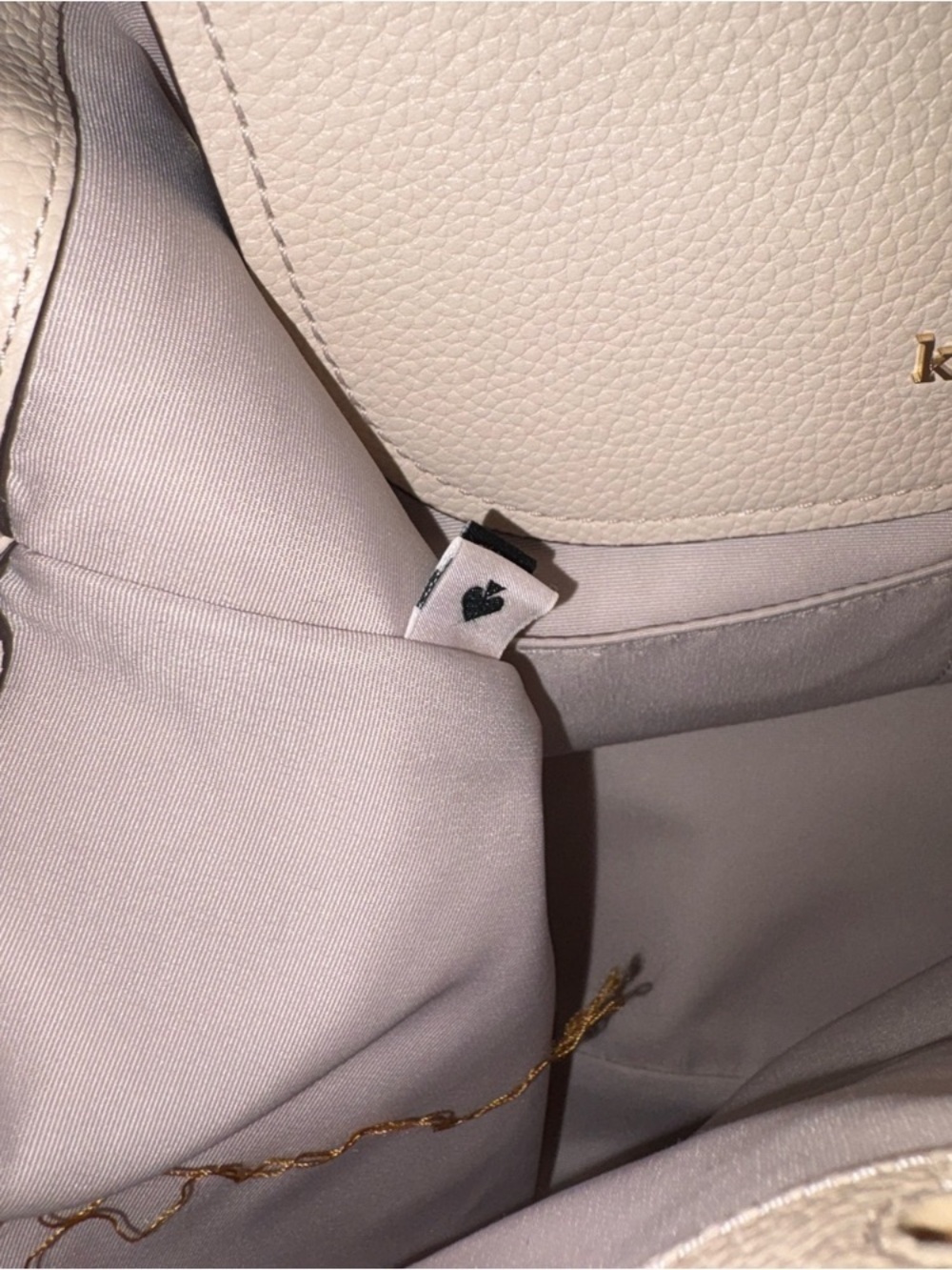 kate spade Cream Pebbled Leather Drawstring Backpack - NWOT - Picture 12 of 12